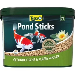Tetra Pond Sticks - Fischfutter für alle Teichfische, unterstützt gesunde Fische und klares Wasser im Teich, 7 L Eimer