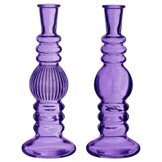 NaDeco Dekovase Glasvase "Florence" in Lila, 2er Set, Größe h.23 Ø8.5 cm lila