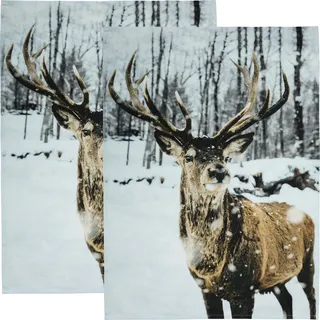 Erwin Müller Geschirrtuch 2er-Pack Baumwolle Hirsch Größe 50x70 cm