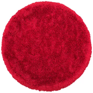 Beliani Cide Zottelteppich 140 x 140 cm Blau/Rot
