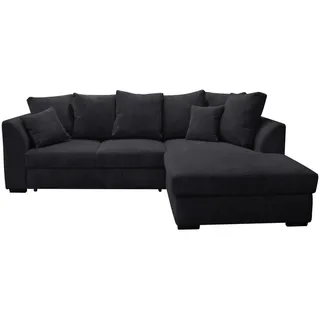Cantus Ecksofa, Schwarz, Kunststoff, 3-Sitzer, Füllung: Schaumstoff, Ottomane rechts, L-Form, 259x174 cm, Stoffauswahl, seitenverkehrt erhältlich, Hocker Rücken echt, Wohnzimmer, Sofas & Couches, Wohnlandschaften, Ecksofas