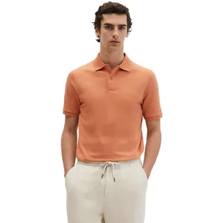 Poloshirt MARC O'POLO "aus mittelschwerem Bio-Baumwoll-Viskose-Mix", Herren, Gr. L, faded coral, Obermaterial: 50% Baumwolle, 48% Viskose, 2% Elasthan, unifarben, slim fit, Rippbündchen, Shirts