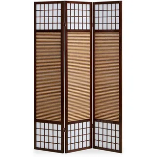 Homestyle4u Paravent Braun 132x175 cm 62