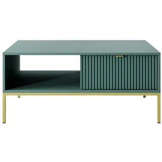 MOEBLO Couchtisch Light L104 (Eleganter Wohnzimmertisch mit dekorativ gerillter Front, Sofatisch, Beistelltisch, Kaffeetisch), (HxBxT):46x104x68cm blau