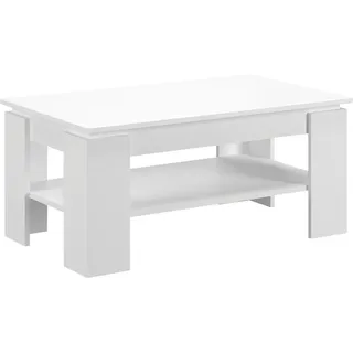 Home affaire Couchtisch Kalmar, rechteckig, 100 x 60 cm, 1 Ablageboden, Sofatisch, Beistelltisch, Kaffetisch, Wohnzimmertisch, coffee table weiß