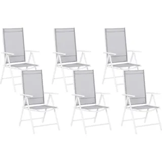 Beliani Catania Gartenstuhl 54 x 54 x 103 cm grau/weiß 6 St.