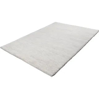 THEKO Wollteppich Maloronga Uni, rechteckig, Höhe: 24 mm, echter Berber Teppich, reine Wolle, handgeknüpft gelb|grau 200 cm x 300 cm x 24 mm