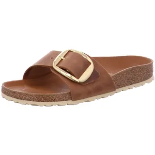 Birkenstock Madrid Big Buckle Nubukleder geölt schmal cognac 42