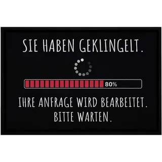 OM3® lustige Fußmatte mit Spruch - Sie haben geklingelt Ihre Anfrage Wird bearbeitet Loading - rutschfest & waschbar - 60x40cm -