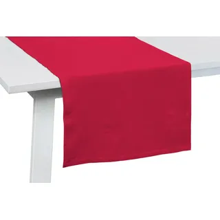 PICHLER Tischläufer Uni uni Tischläufer 1er Set 150 x 50 cm ONE Rechteck rot, 2 cm breit (1-tlg, 1 Stück) rot