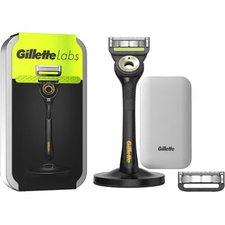Gillette Labs Rasierer Black & Gold Edition + Reise-Etui + 2 Klingen