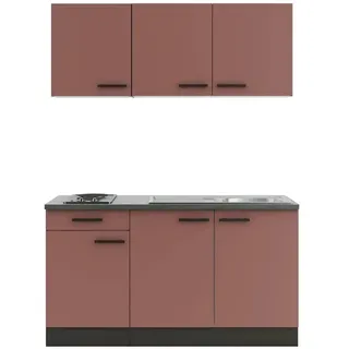 OPTIFIT Nizza407 Singleküche Typ 2 (Breite: 150 cm, Rostrot, Mit Elektrogeräten)