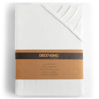 DecoKing Spannbettlaken Jersey 160 x 200 - 180 x 200 cm weiß