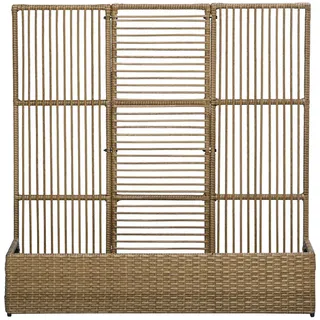 Outsunny Polyrattan Hochbeet mit Rankgitter 103 x 29 x 103 cm Sand