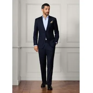Hackett London für Herren. HM423212 Marineblauer Plain Anzug (38/32), Wolle, Klassisch