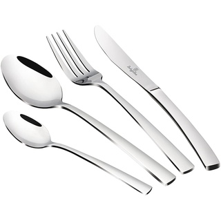 Berlinger Haus 4Silver Besteckset mit 24 Teilen, Edelstahl, Besteck-Set, 6 Personen, Haus, Camping, Hotels, Hochglanzpoliertes Finish