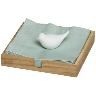 Räder Design Serviettenhalter Serviettenhalter aus Holz mit Porzellanvogel von räder design dekorati