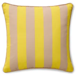 benuta Nest In- & Outdoor Kissen Reed Gelb 45x45 cm - Teppich für Balkon, Terrasse & Garten