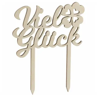 folkroll Tortenstecker Viel Glück braun