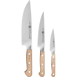 Messer-Set ZWILLING Pro Wood Messerset, 3-tlg Stein Eiche Fleischmesser Kochmesser Spick-und Garniermesser (3-tlg)