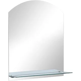 vidaXL Wandspiegel mit Regal Badezimmerspiegel Badspiegel Spiegel Flurspiegel Frisierspiegel Dekospiegel Wohnzimmer Schlafzimmer 30x50cm Hartglas