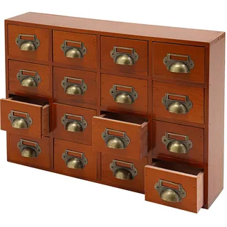 Vintage Schreibtisch-Organizer aus Holz 16 Fächer 50 x 35 x 10 cm (Braun)