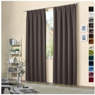 heimtexland Verdunkelungsvorhang Kräuselband 135 x 245 cm Braun/Grau 2 St.