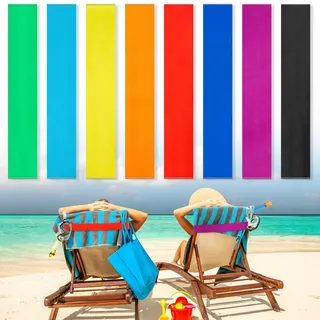 8er Pack Handtuchbänder für Strandstühle Kreuzfahrt Strandtücher Bänder für Strandkorb Schwimmbad Strandtuchhalter Elastisch Winddicht Strand Zubehör für Sommer (Reine Farben, 30 x 5 cm)