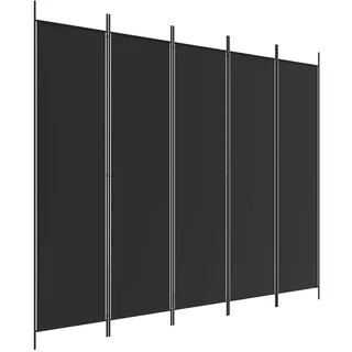 vidaXL Paravent Schwarz 250x200 cm Stoff