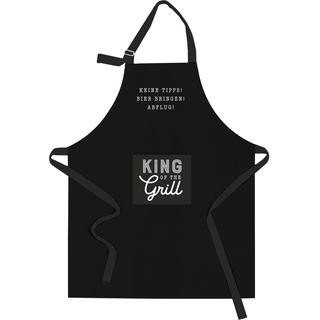 Grafik-Werkstatt Kochschürze |Schürze mit lustigem Spruch | King of the Grill, Schwarz