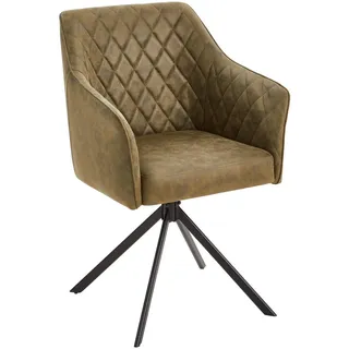 Livetastic Armlehnstuhl, Olivgrün, Holz, Metall, Textil, Pappel, Sperrholz, Füllung: Schaumstoff, eckig, 61x91x58 cm, Esszimmer, Stühle, Esszimmerstühle, Armlehnenstühle