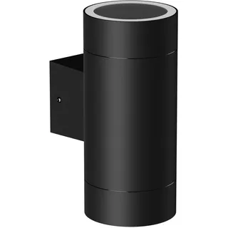 ledscom.de Wandleuchte BIDO für außen Aluminium schwarz matt Up & Downlight + 2 smarte RGB Leuchtmittel warmweiß - kaltweiß (2900 - 6200)