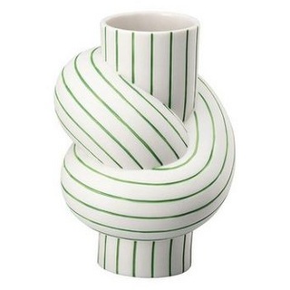 Rosenthal Dekovase Node Stripes Apple Vase 12 cm Streifen modern Porzellan (1 St) grün|weiß