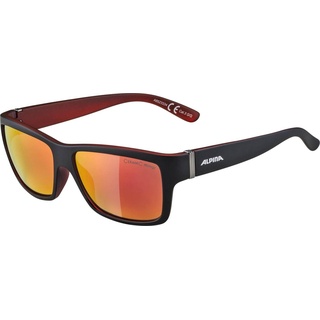 ALPINA KACEY - Verspiegelte und Bruchsichere Sonnenbrille Mit 100% UV-Schutz Für Erwachsene, black matt-red, One Size