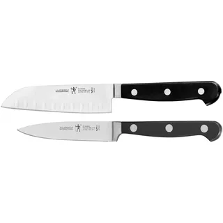 HENCKELS 31431-000 Klassisch Asiatisches Messer-Set, Hochkohlenstoff, Schwarz/Edelstahl