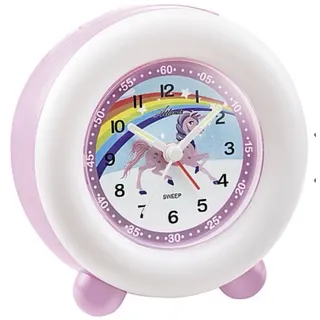 Atlanta Kinderwecker ohne Ticken Einhorn Mädchen Rosa Licht Snooze Wecker2136/17