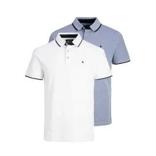 JACK & JONES Paulos 2 Units Kurzarm-poloshirt Bright Cobalt / Pack 1 Bright Cobalt / 1 White L