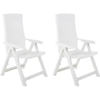 vidaXL Gartenstuhl 59 x 67 x 106 cm weiß klappbar 2 St.