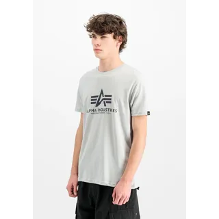 T-Shirt ALPHA INDUSTRIES "Basic T-Shirt BL Rainbow Ref.", Herren, Gr. L, grau (pastel grau), Obermaterial: 100% Baumwolle, Shirts T-Shirt