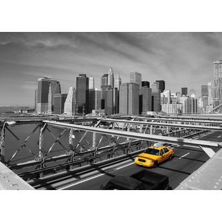 Rasch Tapete 893052 - Fototapete auf Vlies mit New York City Skyline in Schwarz Weiß - 2,65m x 3,71m (LxB)