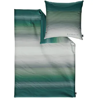 Bettwäsche BUGATTI "Satinbettwäsche bugatti", grün (grün, grau), B/L: 140cm x 200cm, 1 Stk., 1 Stk., Mako-Satin, B/L: 70cm x 90cm, 2 Stk., Mako-Satin, Obermaterial: 100% Baumwolle, Bettwäsche, Bettwäsche, mit harmonischem Farbverlauf