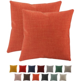 SoNiT home decor | Kissenbezüge für Sofa, 60 x 60 cm, Kissenbezüge für Sofa, Wohnzimmer, Schlafzimmer, 2 Stück, hergestellt in Italien - Orange.