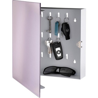 bonsport Schlüsselkasten Schlüsselkasten mit Glasmagnettafel, 33 x 33 x 6,8 cm inkl. 6 Magneten lila