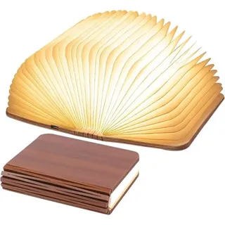 Faltbare Led-buchlampe Aus Holz, Led-tischlampe Aus Walnussholz, Usb-nachtlicht, Wiederaufladbare Buchlampe, Stimmungslicht, 360° Faltbare Magnetische Buchlampe (9 X 12 X 2,5 Cm)