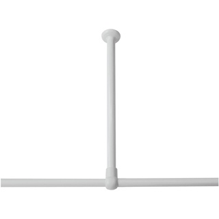 Sealskin Deckenhalterung für Duschvorhangstange, Durchmesser 28 mm, Aluminium, Farbe: weiß, 60 x 2,8 x 2,8 cm
