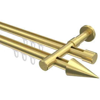 GARDINENSTANGE INNENLAUF Prestige Savio 180 cm, 2-läufig, 20 mm Ø Messing-Optik