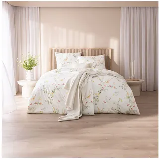 Estella Tanja Floral Baumwolle Gelb 135 x 200 cm + 2 x 80 x 80 cm