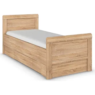 rauch Stauraumbett Bett Einzelbett Stollenbett Bettkästen EVELYN, in Komforthöhe mit Holzkopfteil sowie Schubladen MADE IN GERMANY braun 99 cm x 210 cm x 94 cm