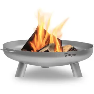 BBQ-Toro Feuerschale Edelstahl Feuerschale Ø 80 cm, Silber, Outdoor Dreibein Feuerstelle, (1-St) silberfarben