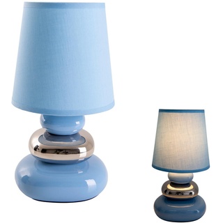 Näve Tischleuchte, Blau, Keramik, Textil, 31 cm, Lampen & Leuchten, Innenbeleuchtung, Tischlampen, Tischlampen